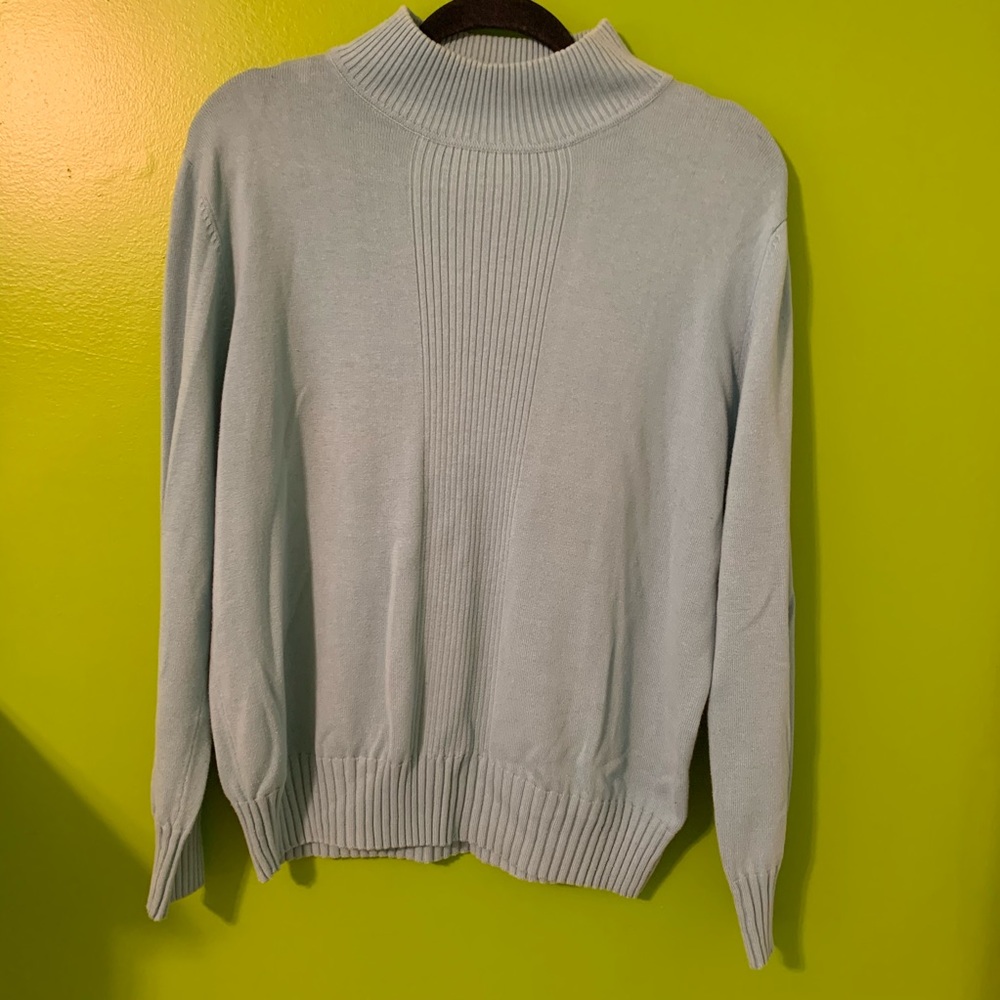 Light Blue Mock Turtleneck Sweater